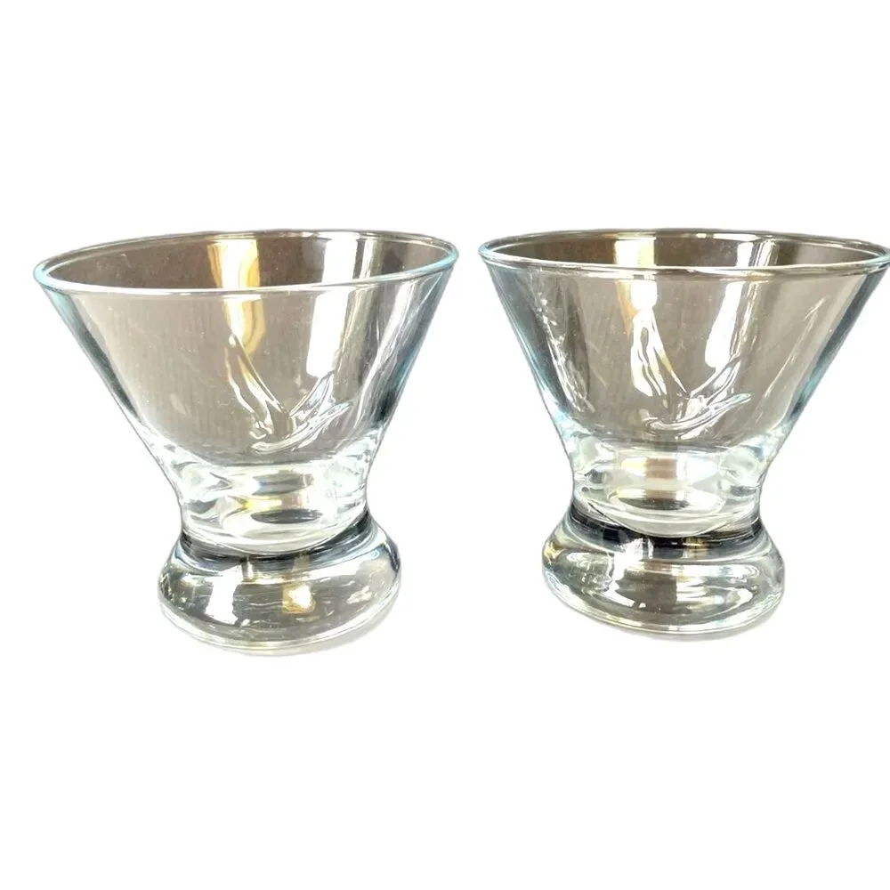 GREY GOOSE Vodka Limited Edition Clear Logo Lowball Glasses 8 oz Set of 2